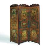 South Germany. EXCEPTIONAL LINEN FOLDING SCREEN WITH APHORISMS AND GALANT SCENES - photo 1