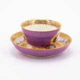 Meissen. TWO PORCELAIN TEA BOWLS AND TWO SAUCER WITH PURPLE FOND AND MERCHANT NAVY SCENE - photo 9