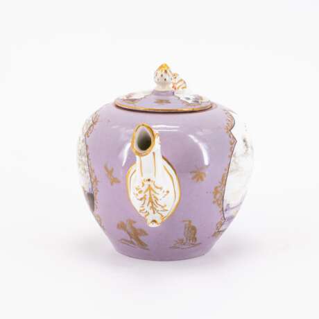 Meissen. PORCELAIN TEAPOT AND COFFEEPOT WITH PURPLE GROUND AND MERCHANTS NAVY SCENES - фото 7