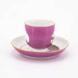 Meissen. A PORCELAIN COFFEE JUG, CUP AND SAUCER WITH PURPLE GROUND AND LANDSCAPE CARTOUCHES - фото 4