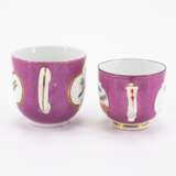 Meissen. ONE PORCELAIN CUP AND SAUCER WITH QUAIL DECOR & TWO CUPS WITH PURPLE BACKGROUND AND BIRD DECOATIONS - фото 2