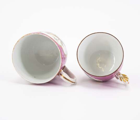 Meissen. ONE PORCELAIN CUP AND SAUCER WITH QUAIL DECOR & TWO CUPS WITH PURPLE BACKGROUND AND BIRD DECOATIONS - фото 5