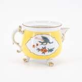 Meissen. PORCELAIN CREAM POT WITH BRIGHT YELLOW GROUND AND CRANE DECOR - photo 3