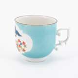 Meissen. PORCELAIN CAP & SAUCER WITH GREY GROUND AND "INDIAN FLOWERS" & CUP WITH TURQUOISE GROUND AND CRANE - photo 7