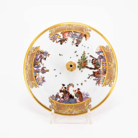 Meissen. TERRINE LID WITH FINE CHINOISERIES ON THE OCCASION OF NEW YEAR'S - photo 3