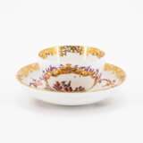 Meissen. TWO PORCELAIN TEA BOWLS WITH SAUCERS AND CHINOISEIES IN CARTOUCHES WITH FEATHER DECOR - фото 8