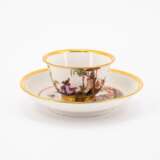 Meissen. PORCELAIN TEA BOWLS AND SAUCER WITH FINE CHINOISERIES - photo 4