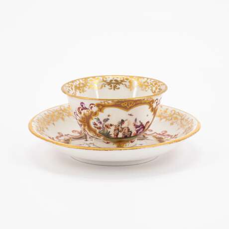 Meissen. TWO PORCELAIN TEA BOWLS WITH SAUERES AND CHINOISERIES - фото 3