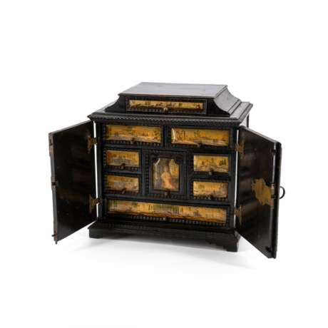 South Germany. SOFTWOOD CABINET ON STAND WITH LANDSCAPES AND HUNTING SCENES - photo 2