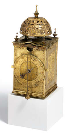 South Germany. BRASS TABERNACLE CLOCK WITH FRONT ZAPPLER - photo 1