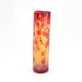 Daum Frères. CYLINDER-SHAPED GLASS VASE WITH BIRCH LEAVES - photo 1
