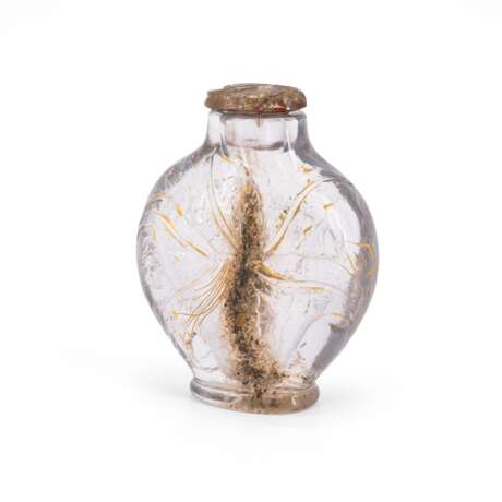 Emile Gallé. GLAS FLACON WITH LILY ENGRAVING - photo 1