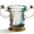 Emile Gallé. EARLY DOUBLE-HANDLED GLASS GOBLET WITH POWDER ENAMELLING AND HUNTING ENGRAVING - Prix ​​des enchères