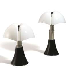 Martinelli Luce. COUPLE METAL TABLE LAMPS 'PIPISTRELLO'