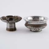 TWO SILVER TEA CUPS STANDS AND THREE TEA BOWL (PHORBA) - photo 8