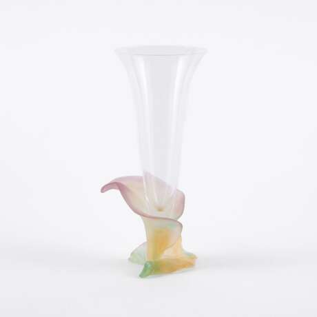 Daum Frères. GLASS GOBLET WITH FLOWER BASE - photo 1