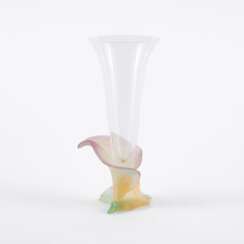 Daum Frères. GLASS GOBLET WITH FLOWER BASE