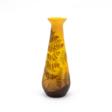 Emile Gallé. NARROW NECK GLASS VASE WITH FERN DECOR - Аукционные цены