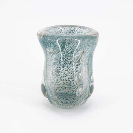André. Frankreich Thuret. Vase mit türkisblauen Pulvereinschmelzungen - Foto 4