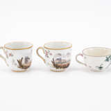 Frankenthal. SIX PORCELAIN CUPS AND THREE SAUCERS WITH BIRD DECOR, FLOWERS AND LANDSCAPE SCENES - фото 4