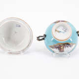 Meissen. SMALL PORCELAIN TUREEN AND SAUCER WITH TURQUOISE BACKGROUND AND MERCHANT'S NAVY SCENES - фото 8