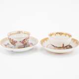 Meissen. TWO TEA BOWLS WITH SAUCERS AND ONE SUGAR BOWL AND LID WITH MERCHANT SCENES - фото 4