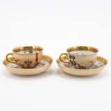 Meissen. PAIR PORCELAIN CUPS AND SAUCERS WITH STRAW-COLOURED GROUND AND GODRONISED SIDES - photo 3