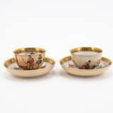 Meissen. PAIR PORCELAIN CUPS AND SAUCERS WITH STRAW-COLOURED GROUND AND GODRONISED SIDES - фото 4