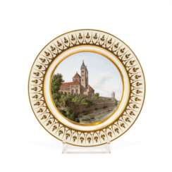 Meissen. PORCELAIN PLATE WITH THE 'DOM ZU SPEYER' (SPEYER CATHEDRAL)