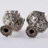 Germany. COUPLE LOW SILVER CANDLESTICK WITH RICHT BLOSSOMS AND ROCAILLE DECOR - photo 5