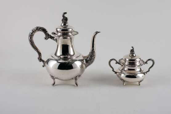 Otto Wolter. LARGE SILVER COFFEE AND TEA SERVICE WITH ROCAILLE CURVES - фото 4