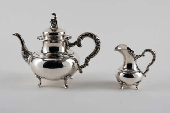 Otto Wolter. LARGE SILVER COFFEE AND TEA SERVICE WITH ROCAILLE CURVES - photo 8