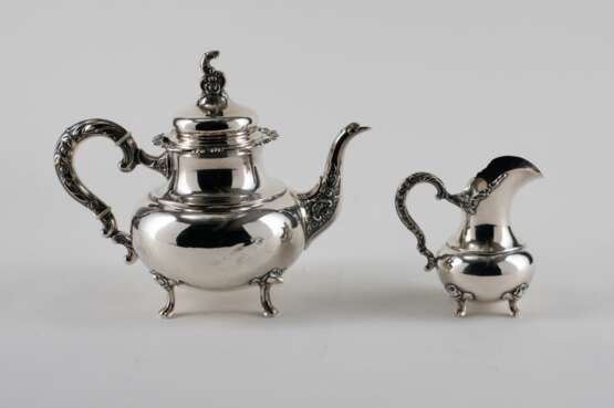 Otto Wolter. LARGE SILVER COFFEE AND TEA SERVICE WITH ROCAILLE CURVES - photo 10