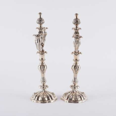 Vienna. PAIR SILVER THREE-FLAMME GIRANDOLES - photo 3