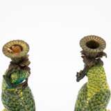 France. PAIR OF EXTRAORDINARY PORCELAIN CANDLESTICKS WITH PARROTS - photo 5