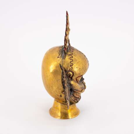 COPPER ROD- OR CROWN CENTREPIECE WITH SKULL AND FLAMES - photo 4