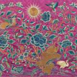 SILK EMBROIDERY WITH STYLISED PAINTING OF AN IDYLLIC SUNSET - фото 1