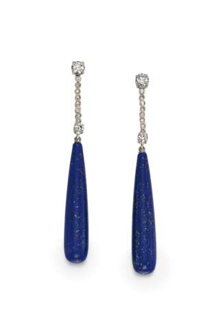 Lapis Lazuli-Diamond-Ear Jewellery - фото 1
