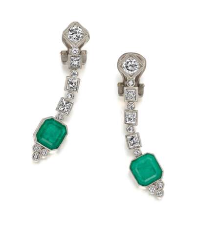 Emerald-Diamond-Ear Jewellery - photo 1