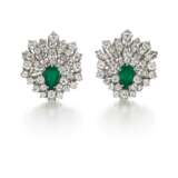 Emerald-Diamond-Ear Clip Ons - photo 1