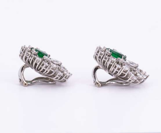 Emerald-Diamond-Ear Clip Ons - photo 2