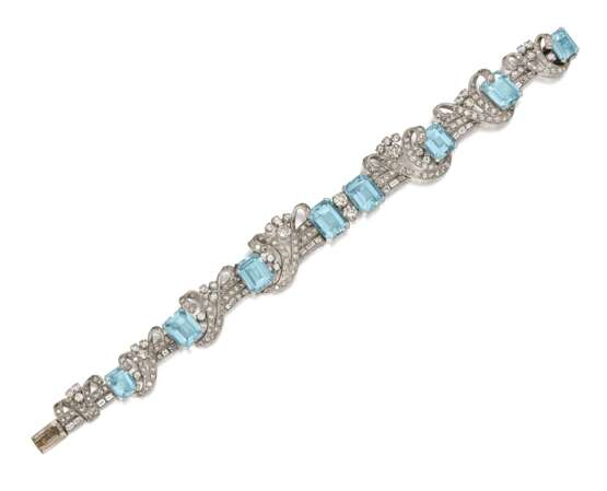 Aquamarine-Diamond-Bracelet - photo 1