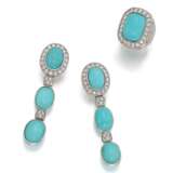 Turquoise-Diamond-Set: Ear Jewellery and Ring - фото 1