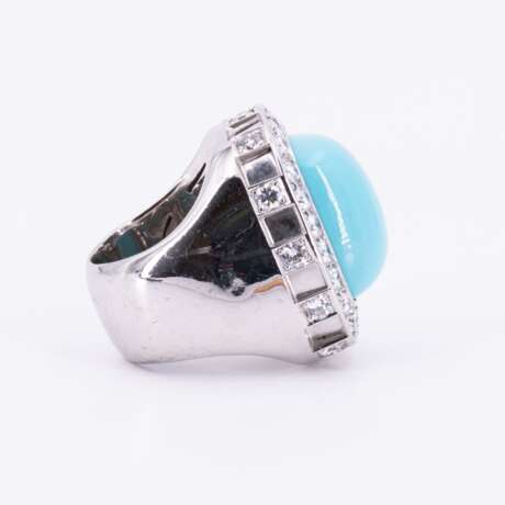 Turquoise-Diamond-Set: Ear Jewellery and Ring - photo 4