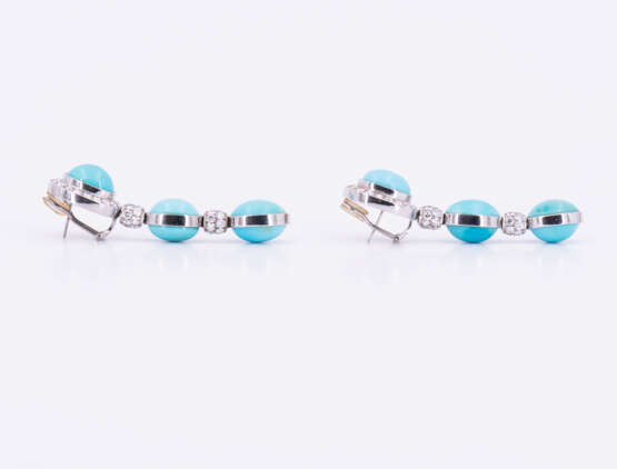 Turquoise-Diamond-Set: Ear Jewellery and Ring - photo 6