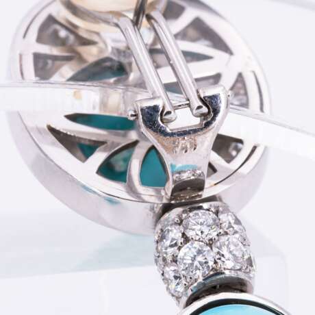 Turquoise-Diamond-Set: Ear Jewellery and Ring - photo 9