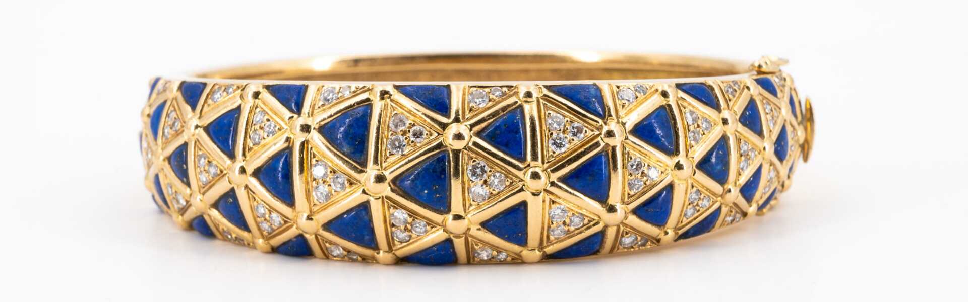 Van Cleef & Arpels. Crowned-Lapis-Lazuli-Diamond-Bangle