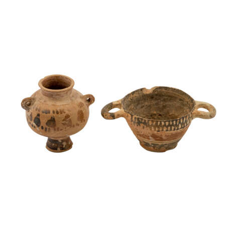 2 kleine Henkelgefäße, wohl antikes Griechenland 7. Jahrhundert.v.Chr. - - Foto 1