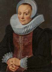 Niederländische Schule. Porträt einer vornehmen Dame mit Spitzenhaube und weißer Halskrause