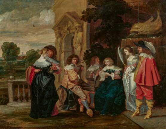 Christoph Jacobsz. van der Lamen. Elegant Society with Lute and Letter - photo 1